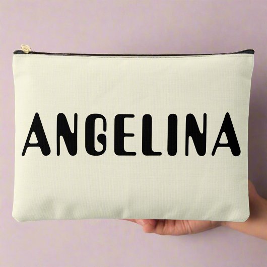 黒はっきりした名スクリプト アクセサリーポーチ