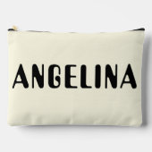 黒はっきりした名スクリプト アクセサリーポーチ (正面)