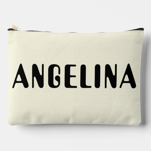 黒はっきりした名スクリプト アクセサリーポーチ (正面)