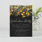 黒はっきりした夏フローラ卒業パーティー 招待状 (スタンド正面)