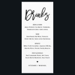 黒はっきりした字結婚飲料 メニュー<br><div class="desc">これらのカスタマイズ可能なドリンクのメニューカードの文房具をイベントテーブルエスケープに追加。書道とモダンタイポグラフィシンプルを黒で表す。この書モダン道バーのメニューカードは、結婚式、ブライダルシャワー、赤ん坊シャワーなどに最適。</div>