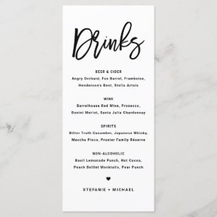 黒はっきりした字結婚飲料 メニュー