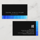 黒はっきりした抽象芸術ブルーグラデーション名刺 名刺 (正面/裏面)