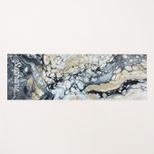 黒はっきりした抽象芸術ヨガパーソナライズされたマット ヨガマット (正面(横))