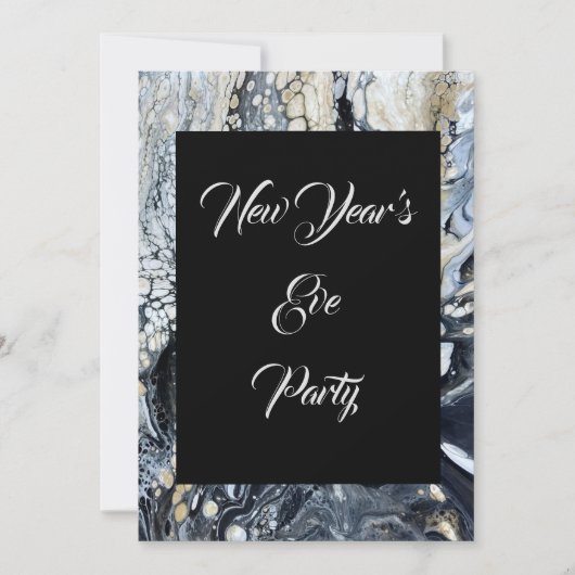 黒はっきりした抽象芸術招待状 招待状 (正面)