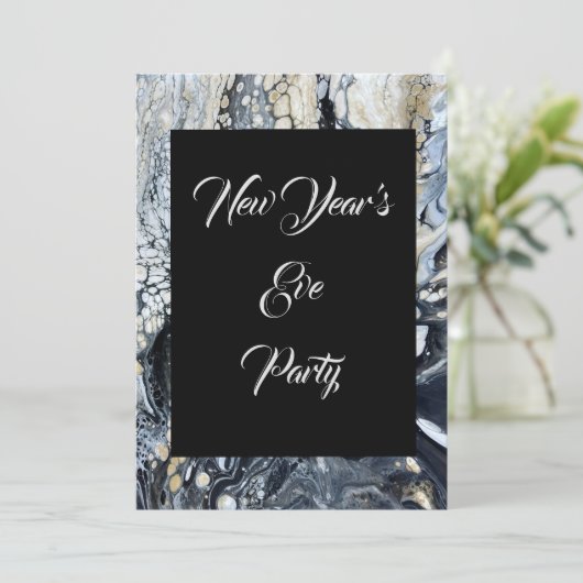 黒はっきりした抽象芸術招待状 招待状 (スタンド正面)