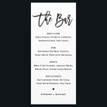 黒はっきりした書結婚のバー メニュー<br><div class="desc">これらのカスタマイズ可能なドリンクのメニューカードの文房具をイベントテーブルエスケープに追加。書道とモダンタイポグラフィシンプルを黒で表す。この書モダン道バーのメニューカードは、結婚式、ブライダルシャワー、赤ん坊シャワーなどに最適。</div>