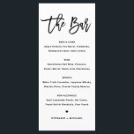 黒はっきりした書結婚のバー メニュー<br><div class="desc">これらのカスタマイズ可能なドリンクのメニューカードの文房具をイベントテーブルエスケープに追加。書道とモダンタイポグラフィシンプルを黒で表す。この書モダン道バーのメニューカードは、結婚式、ブライダルシャワー、赤ん坊シャワーなどに最適。</div>