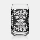 黒はっきりした植物学デザイン：印象的な自然 ガラス缶 (裏面)