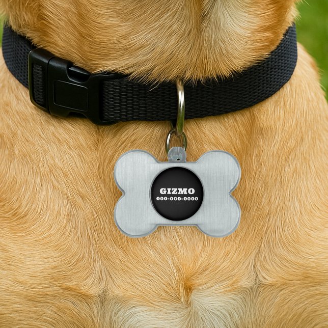黒はっきりした無地の名前をカスタムする犬 ペットネームタグ (Bold Solid Black Custom Name Dog Pet ID Tag
)