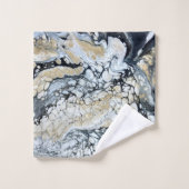 黒はっきりした白のバスルーム縁どタオルのセット バスタオルセット (ウォッシュタオル)