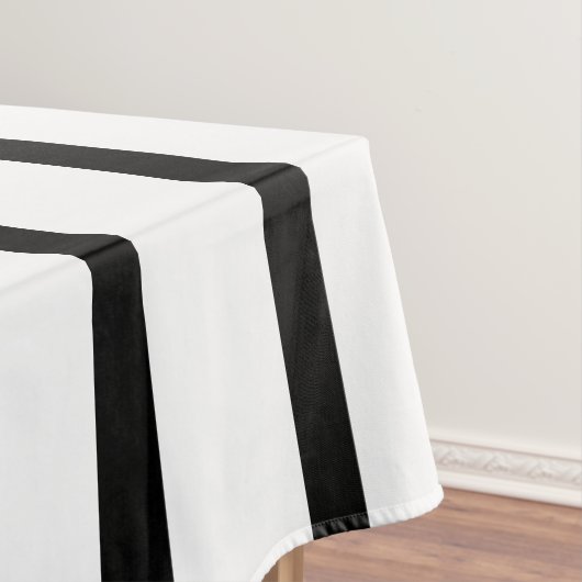 黒はっきりした白ストライプ テーブルクロス (インサイチュ)