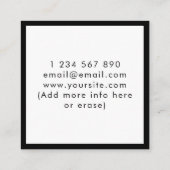 黒はっきりした白セラピスト脳 スクエア名刺 (裏面)