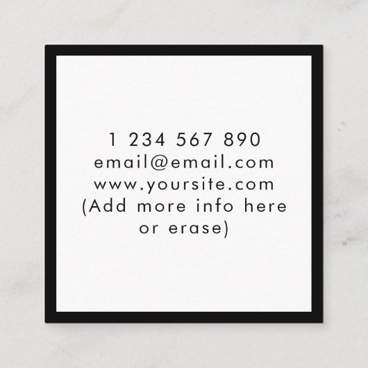 黒はっきりした白セラピスト脳 スクエア名刺 (裏面)