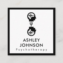 黒はっきりした白セラピスト脳 スクエア名刺