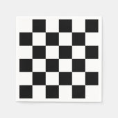 黒はっきりした白パタ市松模様にーン スタンダードカクテルナプキン (正面)