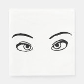黒はっきりした白ミステリアスな目イラストレーション スタンダードランチョンナプキン (正面)