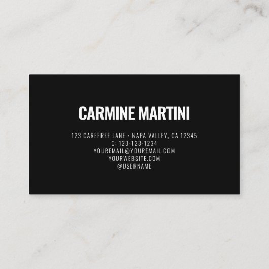 黒はっきりした白モダン 名刺 (裏面)