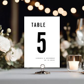 黒はっきりした白モノグラモダンムシック結婚ズ テーブルナンバー