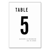 黒はっきりした白モノグラモダンムシック結婚ズ テーブルナンバー (裏面)