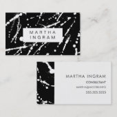 黒はっきりした白抽象芸術(ばちゃばちゃ)跳ねるデザイン 名刺 (正面/裏面)
