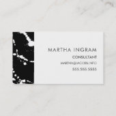 黒はっきりした白抽象芸術(ばちゃばちゃ)跳ねるデザイン 名刺 (裏面)