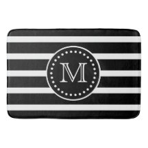 黒はっきりした白水玉模様モノグラストライプム