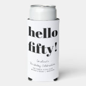 黒はっきりした白50モダン誕生日カスタム スリム缶クーラー (Seltzer正面)