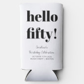 黒はっきりした白50モダン誕生日カスタム スリム缶クーラー (正面)