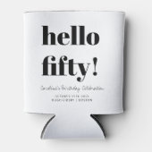 黒はっきりした白50モダン誕生日カスタム 缶クーラー (正面)