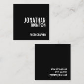 黒はっきりした白 スクエア名刺 (正面/裏面)