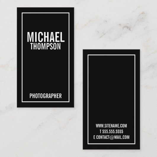 黒はっきりした白 名刺 (正面/裏面)