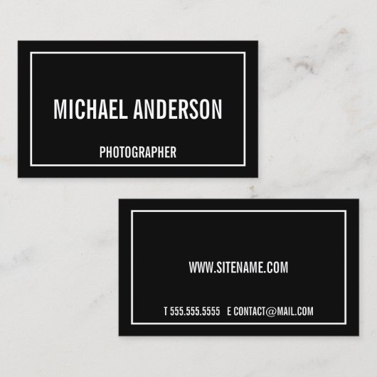 黒はっきりした白 名刺 (正面/裏面)