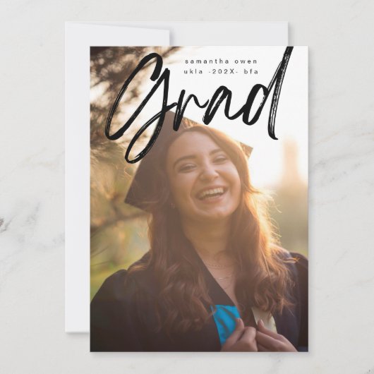 黒はっきりした筆グラッモダント写真大学 案内状 (正面)