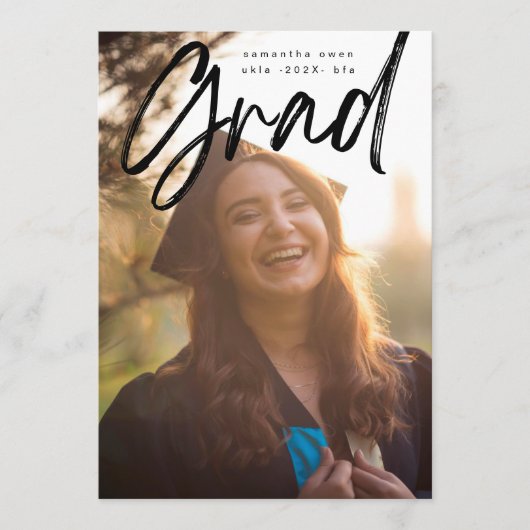 黒はっきりした筆グラッモダント写真大学 案内状 (正面)