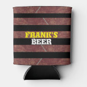 黒はっきりした素朴錆ストライプ 缶クーラー (正面)