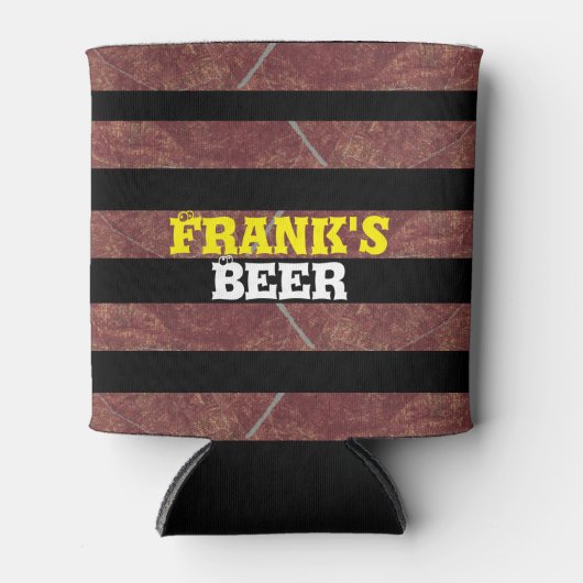 黒はっきりした素朴錆ストライプ 缶クーラー (正面)