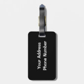 黒はっきりした紫の荷物ストライプタグ ラゲッジタグ (裏面縦)