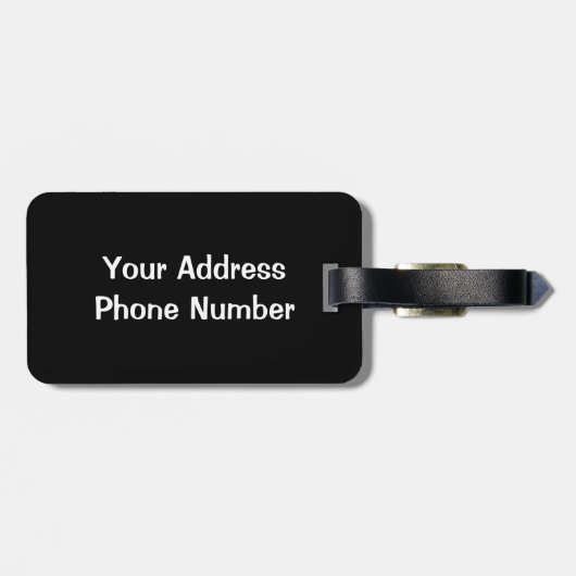 黒はっきりした紫の荷物ストライプタグ ラゲッジタグ (裏面横)