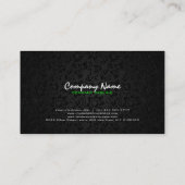 黒はっきりした緑と紫の美容師文字2 名刺 (裏面)