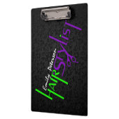 黒はっきりした緑と紫の美容師文字 クリップボード (左)