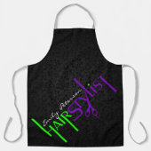 黒はっきりした緑と紫美容師 エプロン (正面)