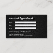 黒はっきりした緑と紫 – アポイントメントカード 予約カード (裏面)