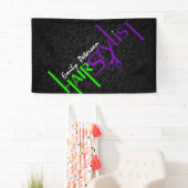 黒はっきりした緑と紫 横断幕 (インサイチュ)