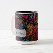 黒はっきりした線と色数々の付き抽象芸術質感 ツートーンマグカップ (正面左)