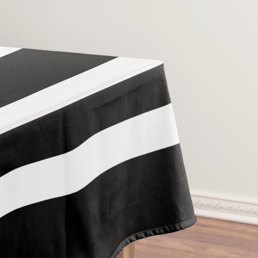 黒はっきりした色と白のストライプパターン テーブルクロス (インサイチュ)