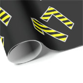 黒はっきりした色と黄ストライプ色の17イベント番号(誕生日) ラッピングペーパー (ロールコーナー)