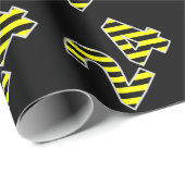 黒はっきりした色と黄ストライプ色の24イベント番号(誕生日) ラッピングペーパー (ロールコーナー)