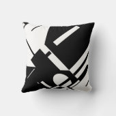 黒はっきりした色の斜め形状 クッション (裏面)