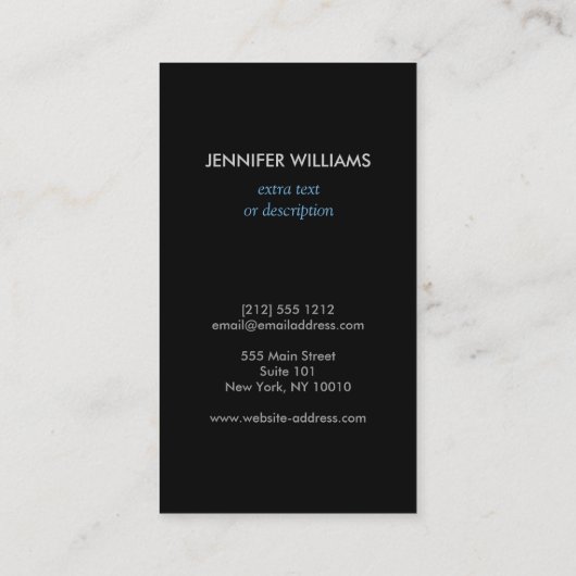 黒はっきりした色の絵を描電気ブルー蝶 名刺 (裏面)